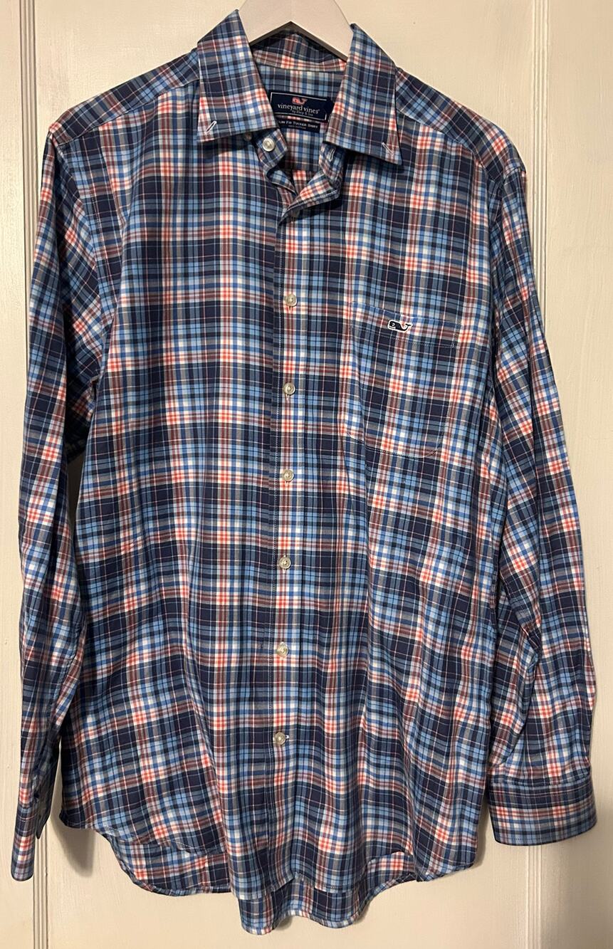 Vineyard Vines men’s slims fit Tucker shirt blue long sleeve button size medium